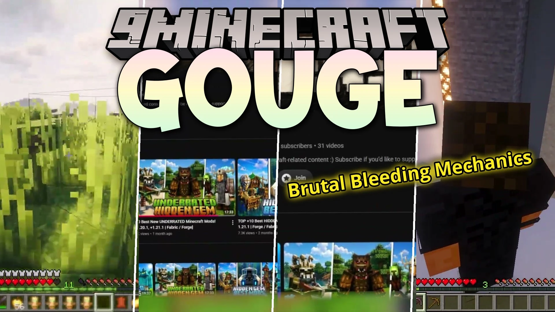 Gouge Mod (26.2, 1.20.1) – Survive Fatal Mountain Falls By Grabbing Cliff Walls