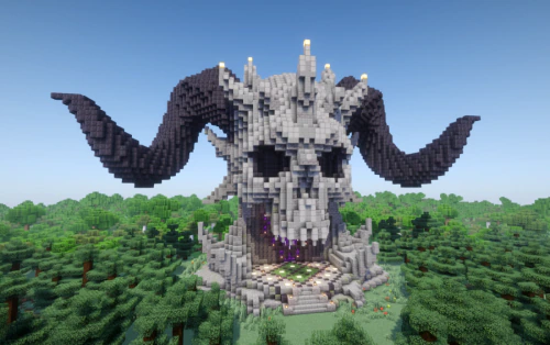 Minecraft Skull Nether Portal Night King Statue V18 Free Schem Schematic (1.19.x) – Epic Night King