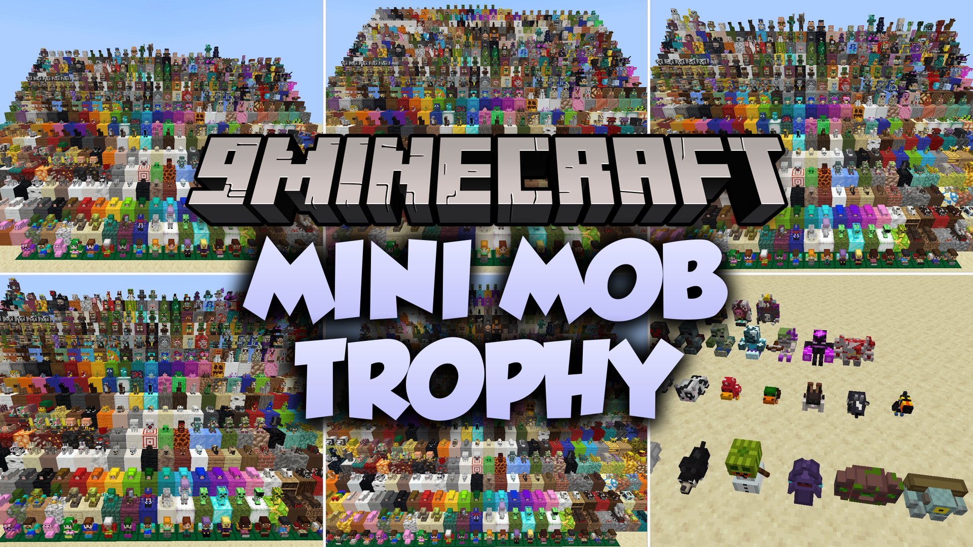 Mini Mob Trophy Mod (26.3, 1.21.1) – Craft Miniature Mob Statues to Display