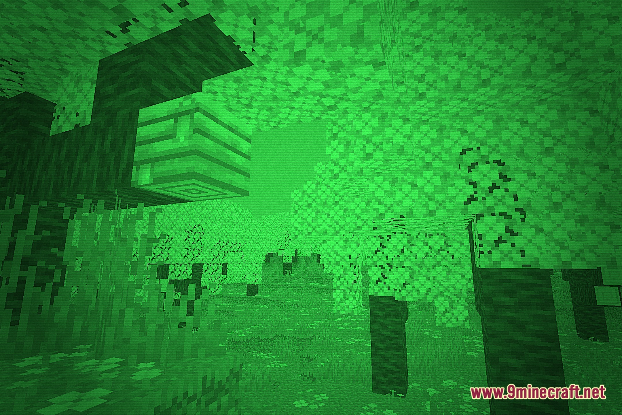 NightVision Goggles Shaders (26.2, 1.20.1) – Green Night Vision Filter — screenshot 1