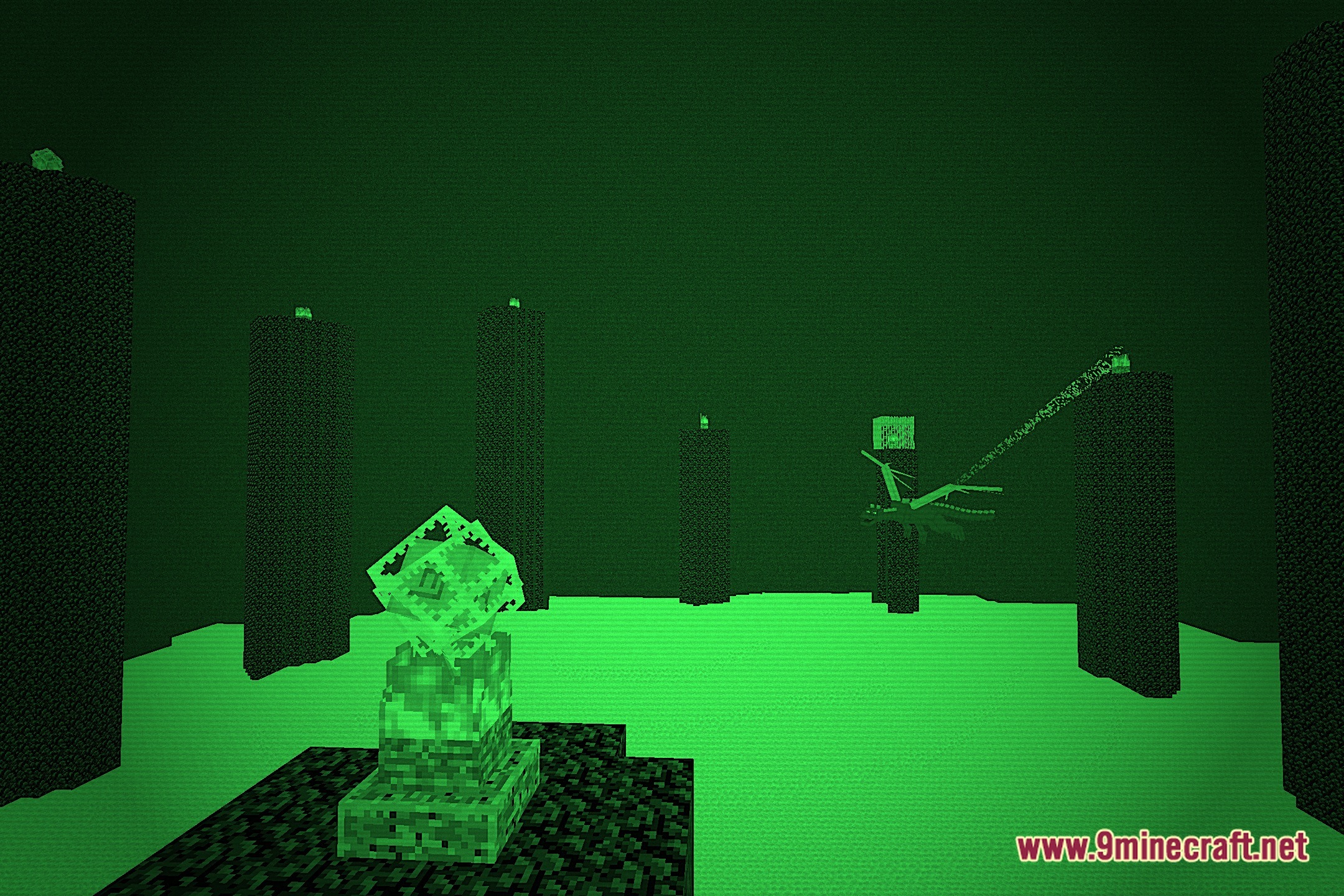 NightVision Goggles Shaders (26.2, 1.20.1) – Green Night Vision Filter — screenshot 3