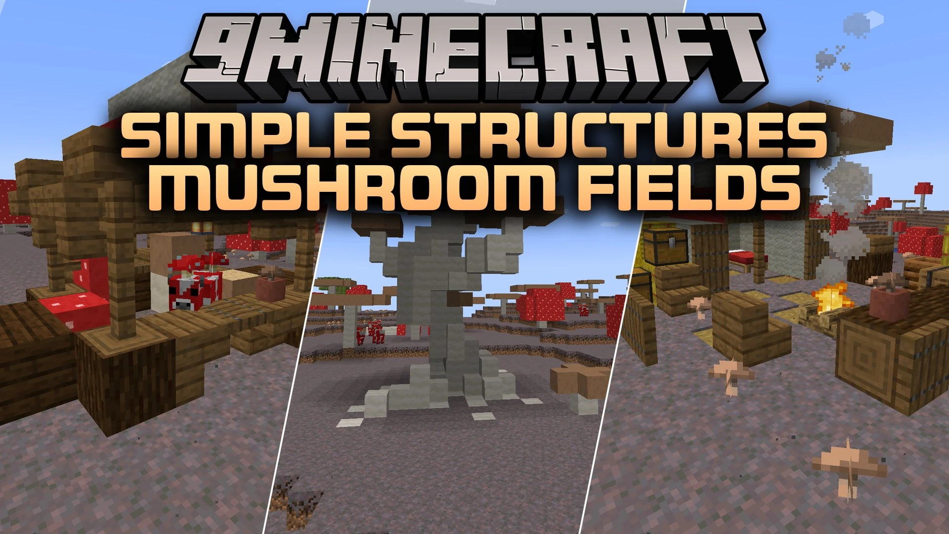 Simple Structures Mushroom Fields Mod (26.3, 1.20.1) – Bring Life to Empty