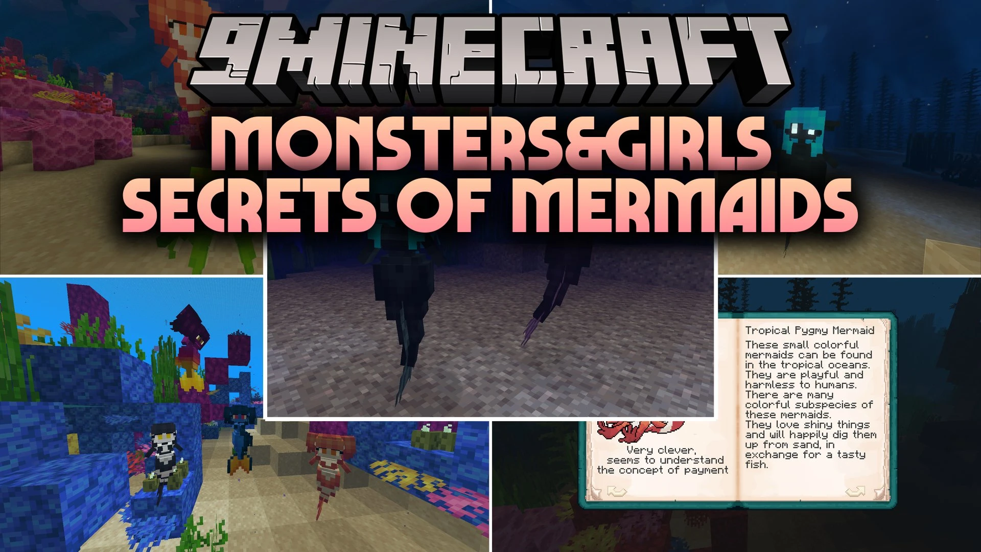 Monsters&Girls Secrets of Mermaids Mod (1.20.1) – Tame Mermaid Companions