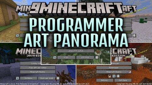 Programmer Art Panorama Resource Pack (26.3, 1.20.1) – Retro Title Screens