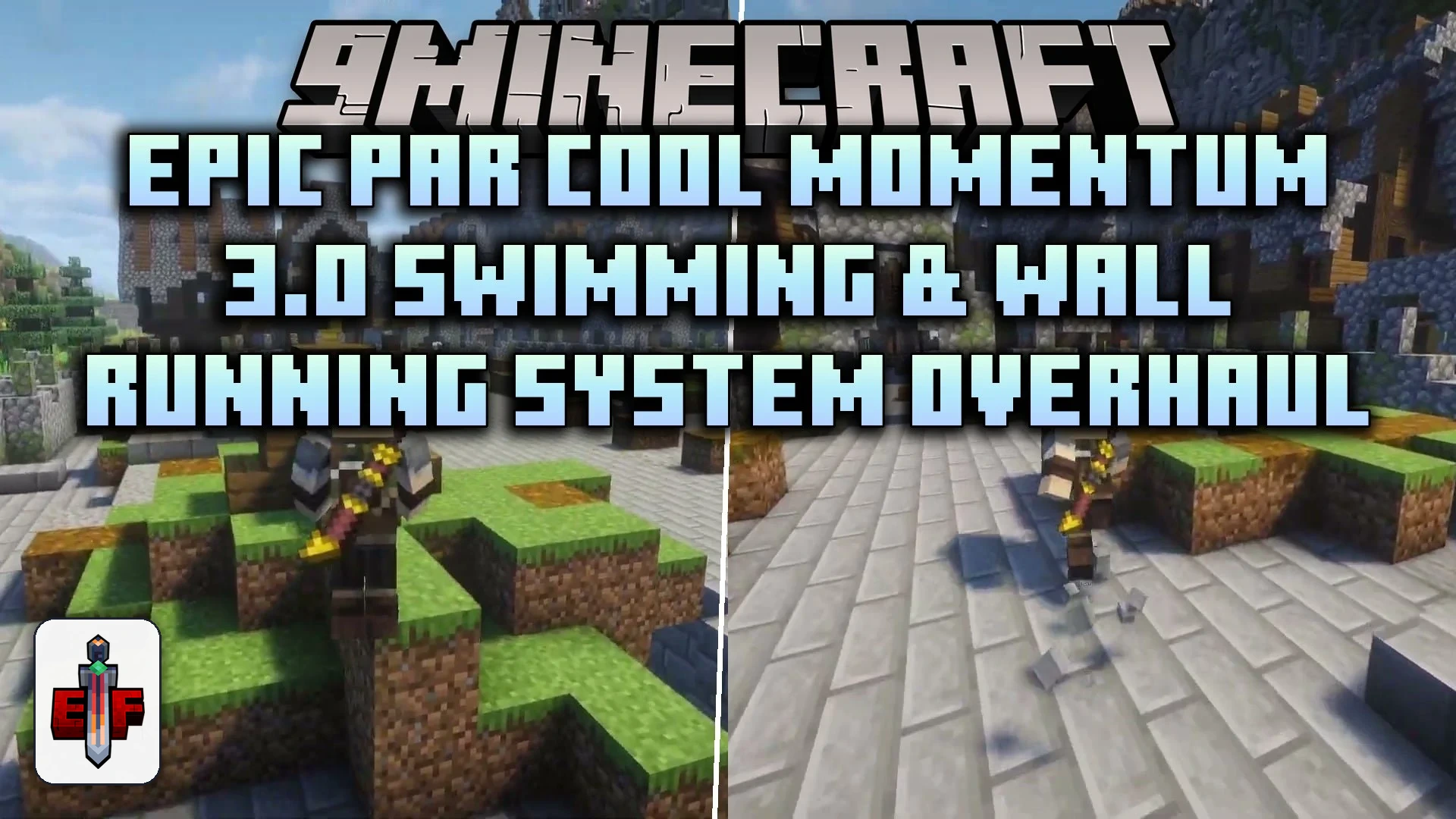 Epic Par Cool Momentum 3.0 Swimming & Wall Running System Overhaul Mod (1.20.1)