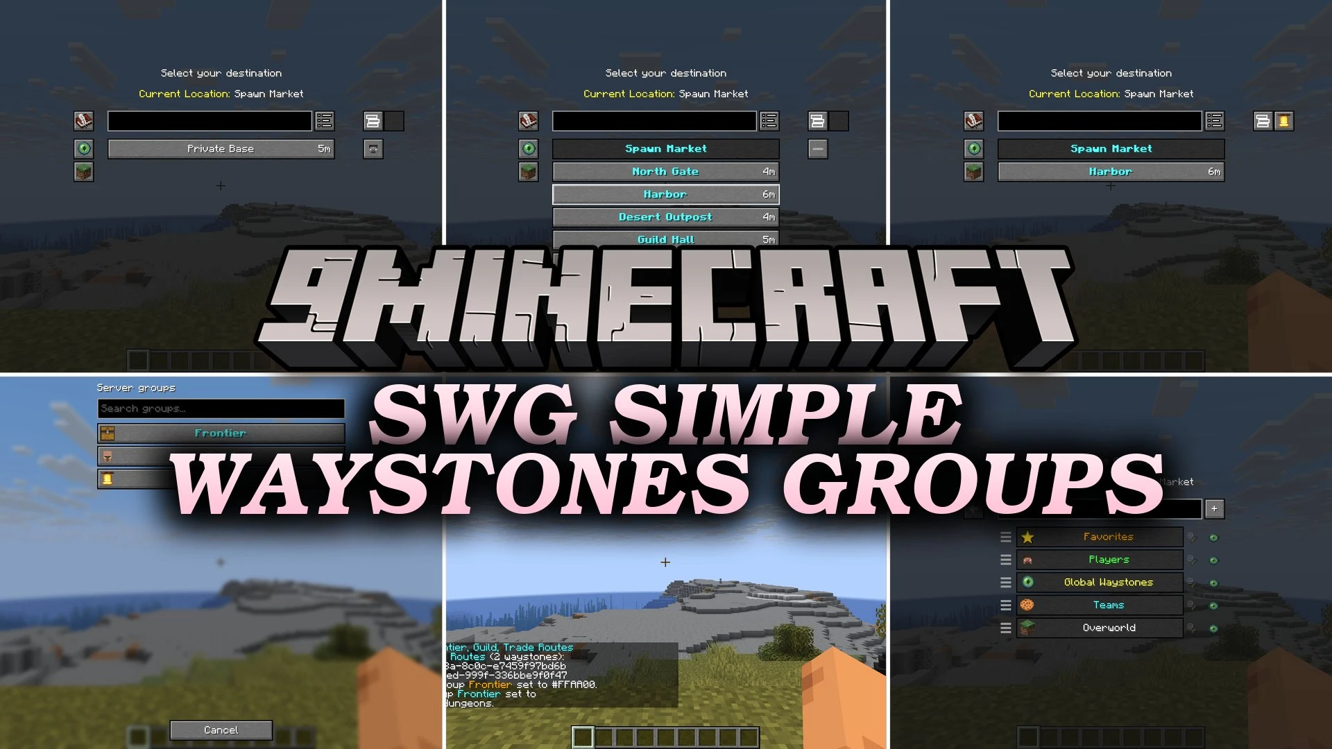 SWG Simple Waystones Groups Mod (26.3, 1.21.1) – Organize Fast Travel