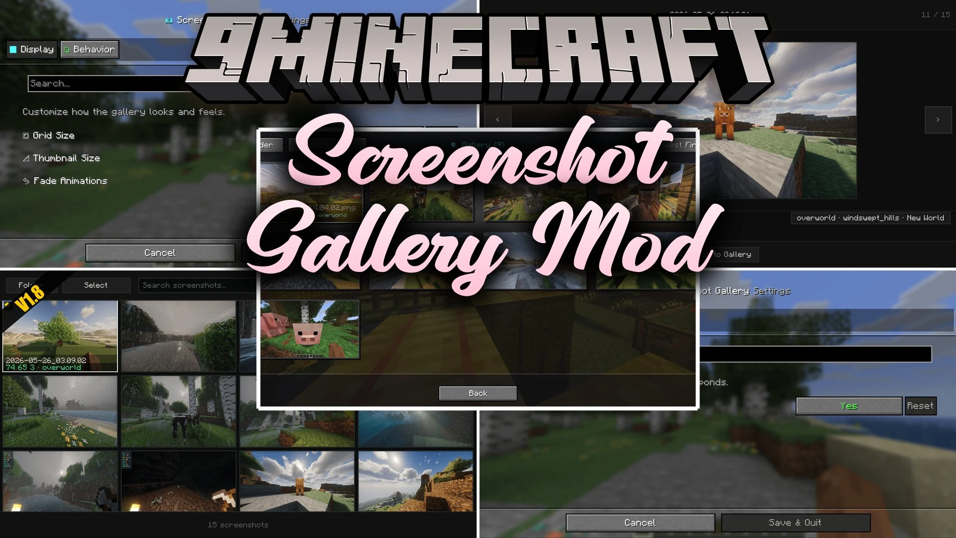 Screenshot Gallery Mod (26.3, 1.20.1) – Browse Your World Photos