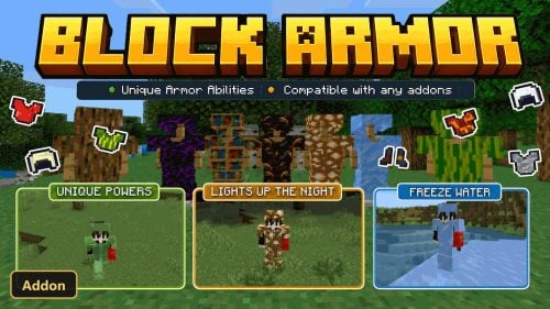 Block Armor Unique Abilities (26+, 1.21) - MCPE/Bedrock Addon