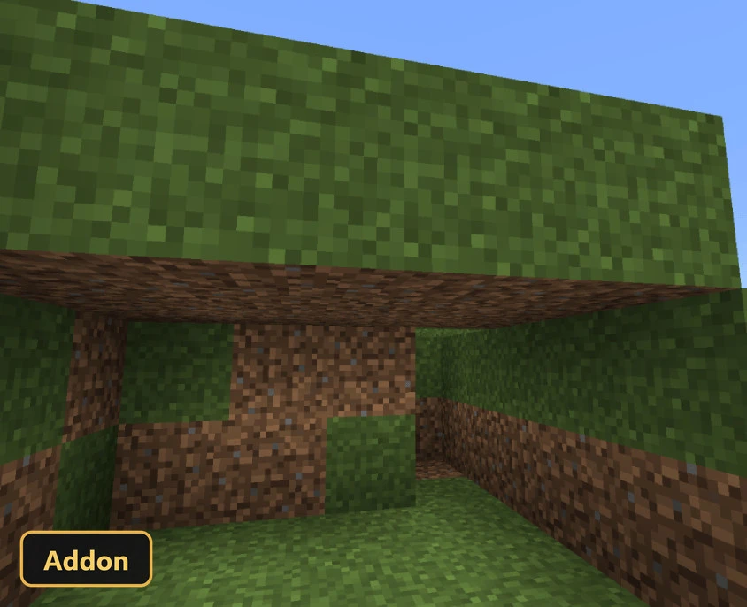close-up of grass blocks with grass texture only on top
