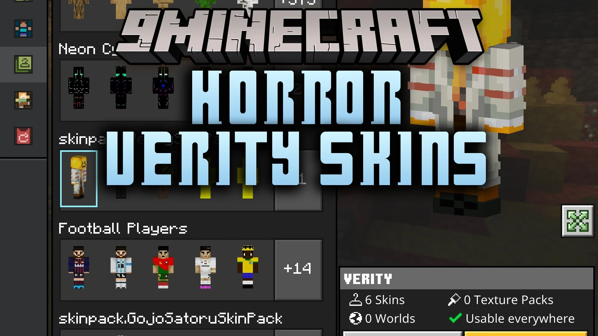 Horror Verity Skins Skin Pack (26.x, 1.21) – Creepy Yellow Smiley Skins