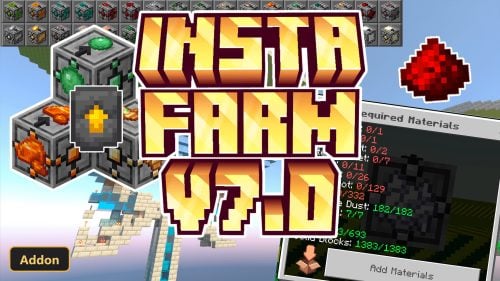 various automated farming blocks and redstone contraptions with title overlay