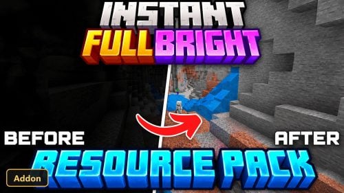 Instant FullBright Night Vision Resource Pack (26+) - MCPE/Bedrock Addon