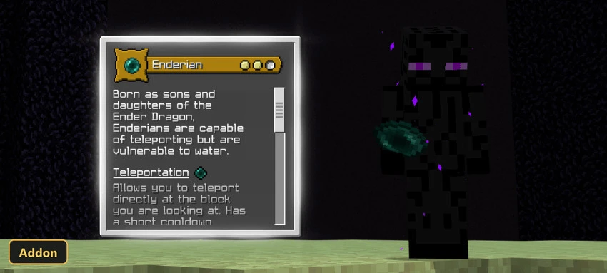 Enderian character in the End dimension, dark sky