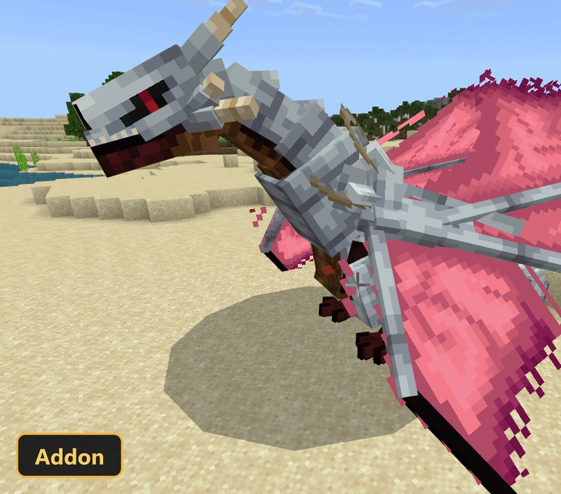 white armored dragon on a sandy beach biome