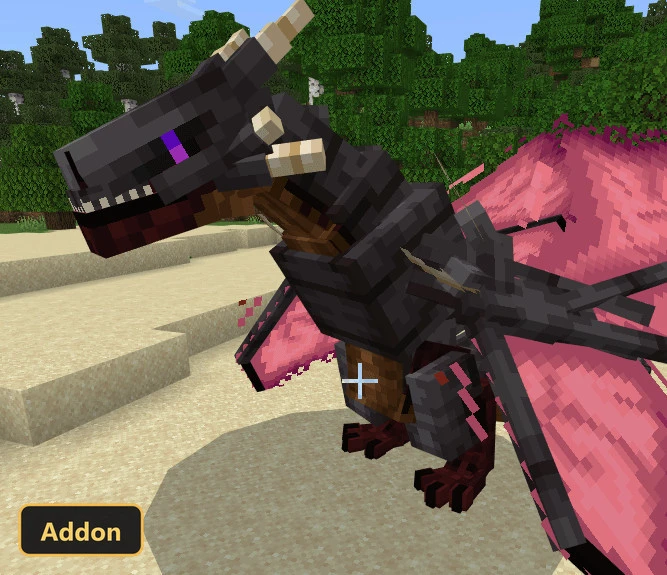 black armored dragon on a sandy beach biome
