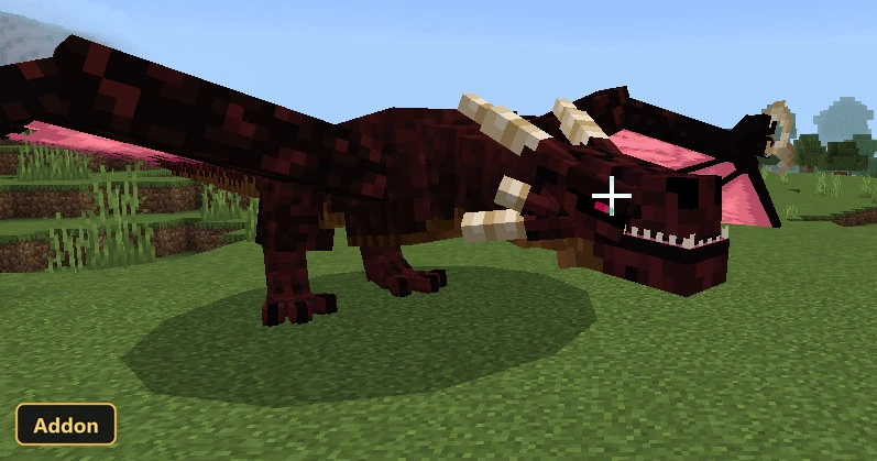 red dragon standing on a grassy plain