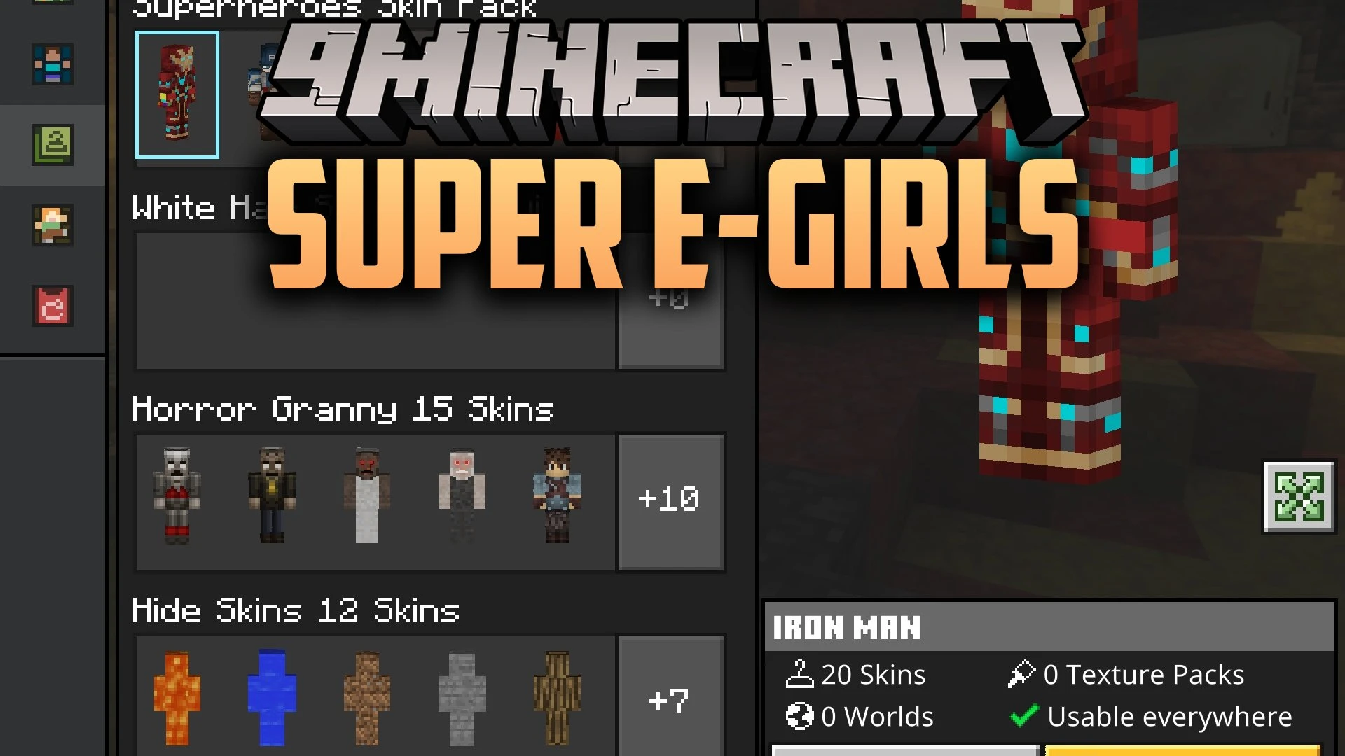 Super E-Girls Skin Pack (26.x) – Trendy Aesthetic Character Skins for Bedrock