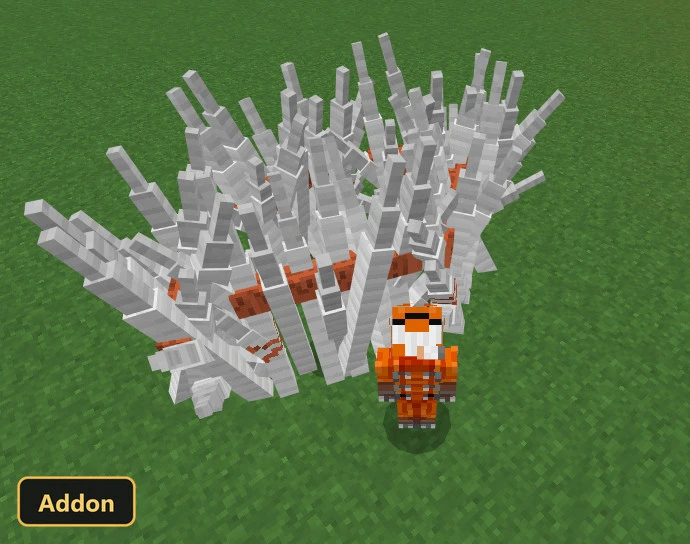 orange fox standing next to a large cluster of white spikes