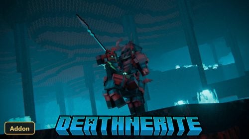 player in red armor on a horse in a dark, cavernous nether biome