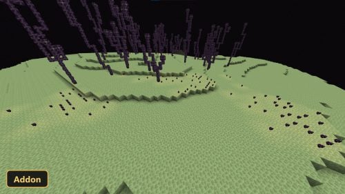 End island with chorus trees and dropped chorus fruit, dark sky
