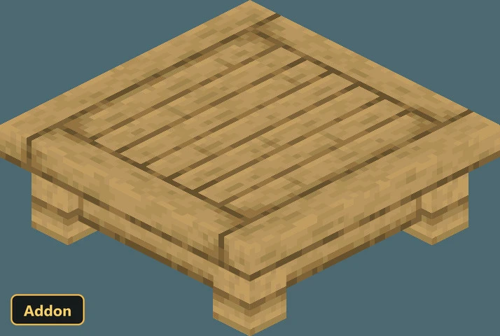 Light wooden table with a flat top and four short legs