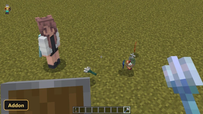 player character and items on the ground, gravestone nearby