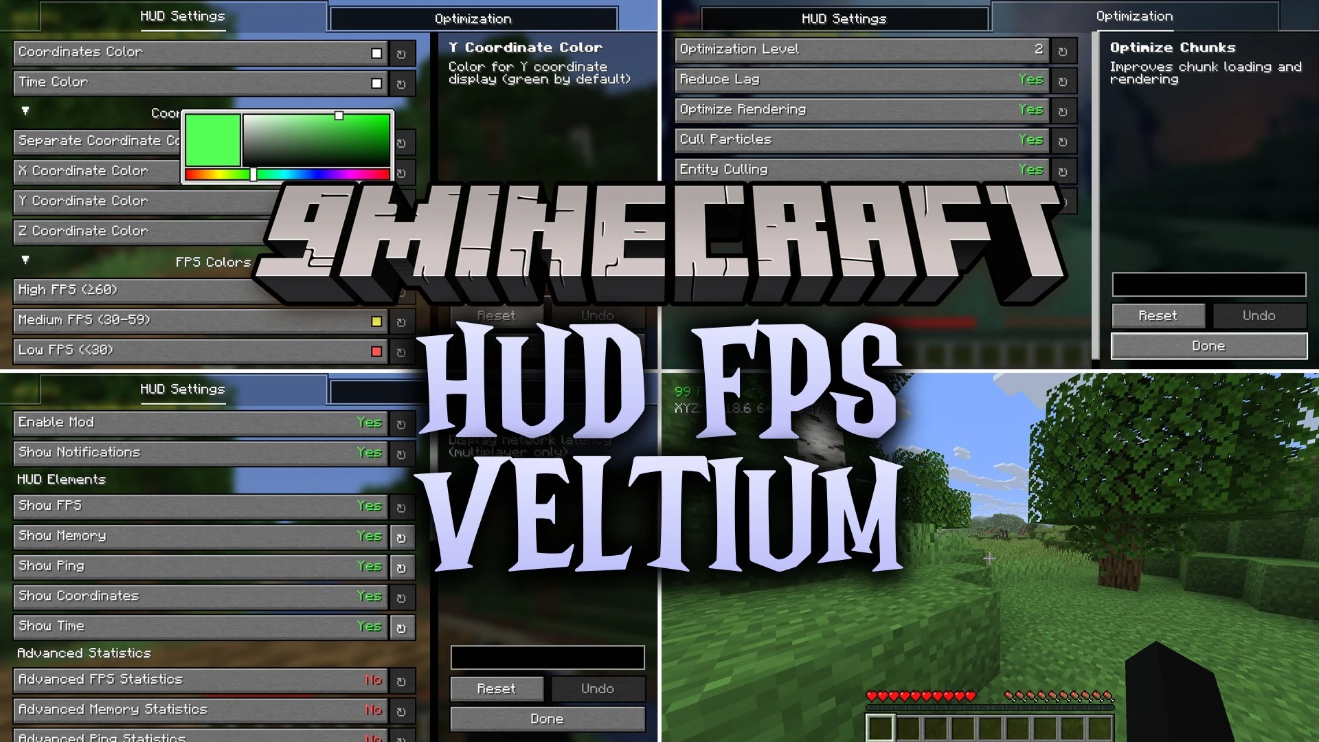 HUD FPS Veltium Mod (26.3, 1.21.11) – Track Live Game Stats Without Cluttered