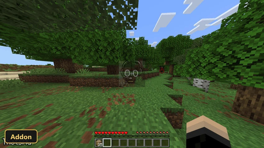 dark night, player in a forest, text "I Am Hearing It Again
