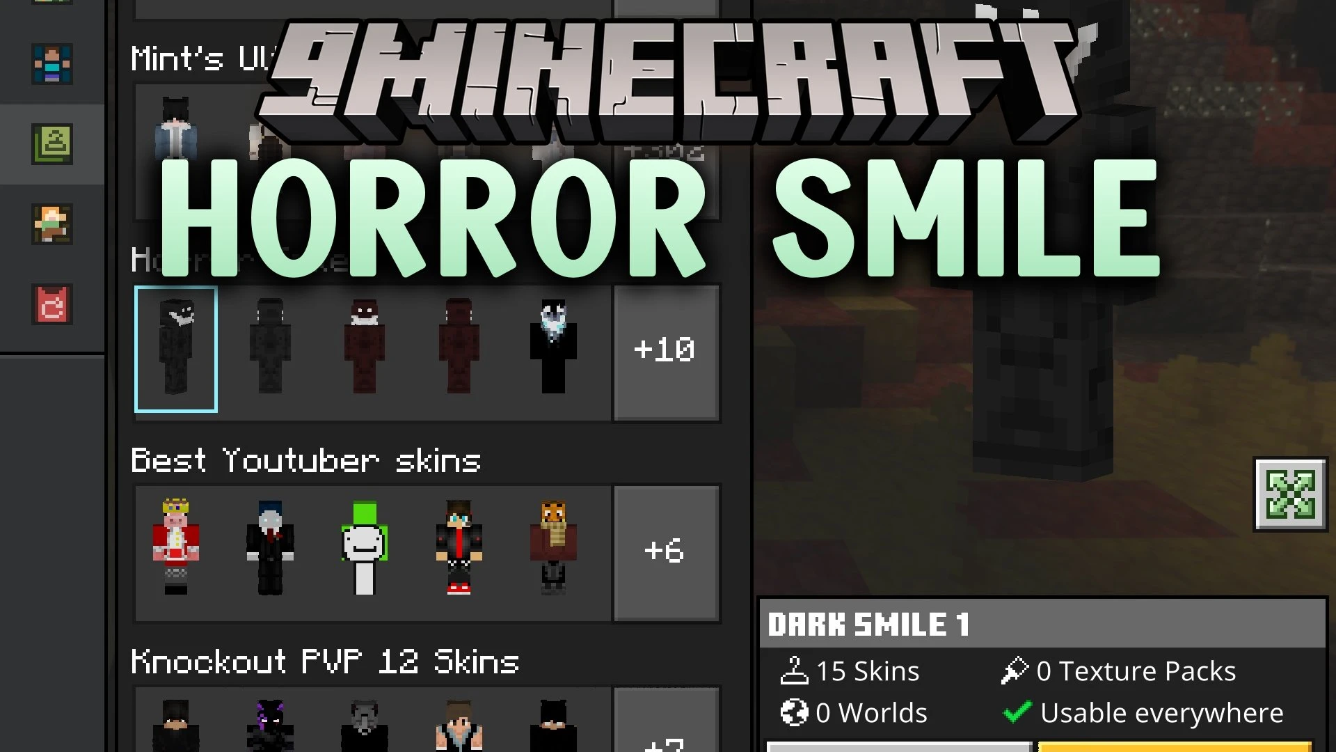 Horror Smile Skin Pack (26.x, 1.21) – Sinister Grinning Monster Skins
