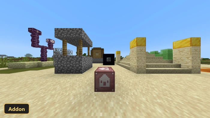 different lucky block structures in a desert biome
