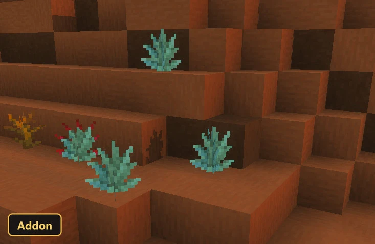 red rock desert with blue-green succulent plants and red-tipped plants