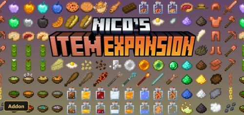 a wide variety of new items, food, potions, and tools