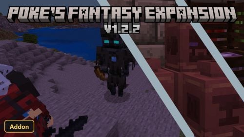 player fighting a dark fantasy monster in a rocky biome