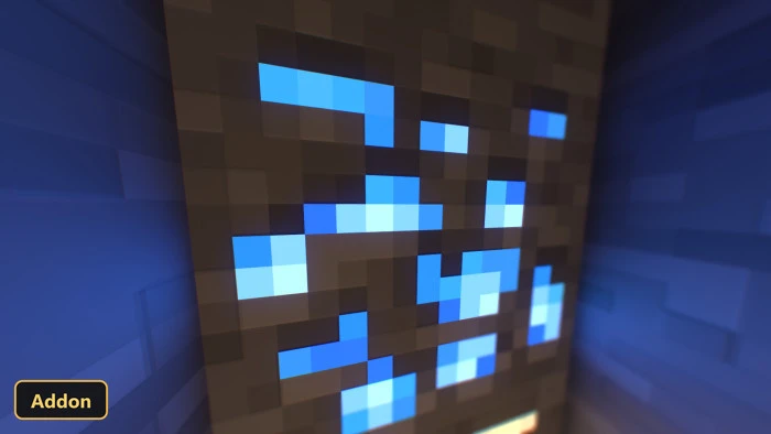 close-up of glowing lapis lazuli ore blocks in a dirt wall
