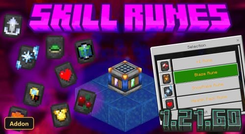 various skill rune icons surrounding a central rune table on blue blocks