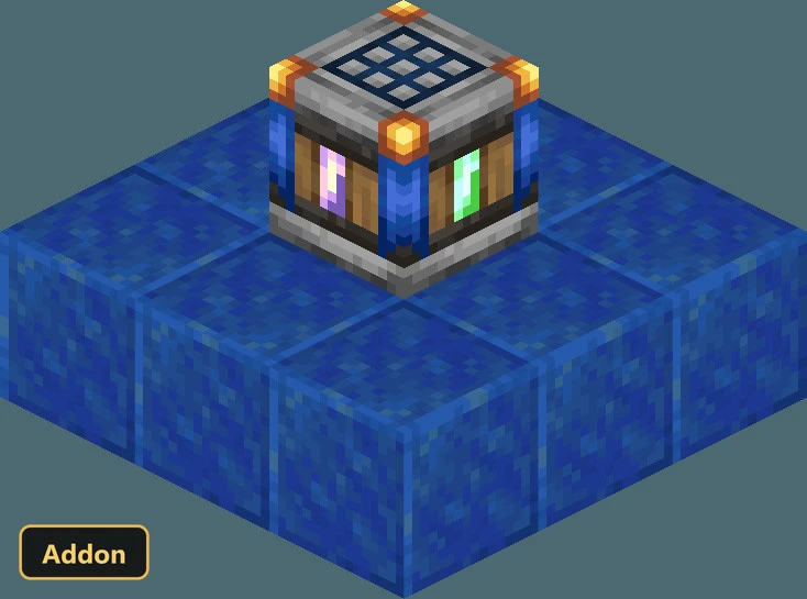 close-up of the rune table on a base of lapis lazuli blocks