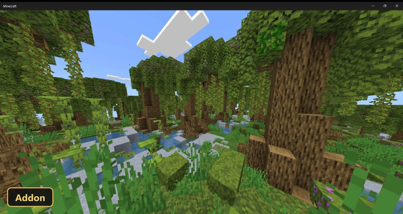 dense swamp biome with lily pads, vines, and tall trees