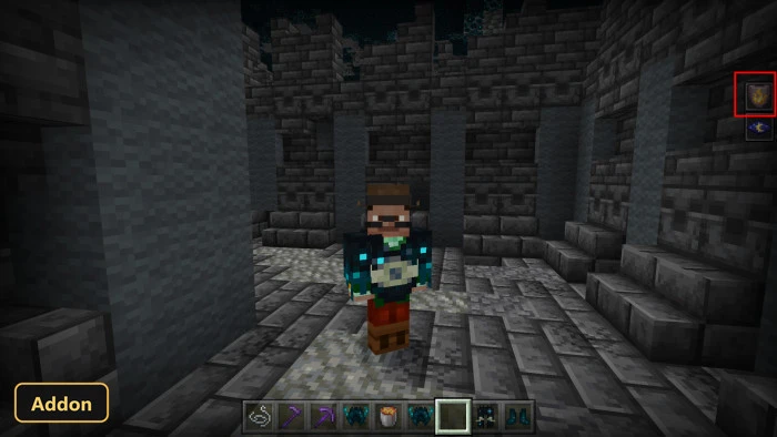 player in warden armor standing in an ancient city room