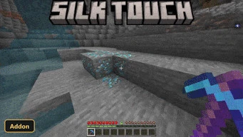Player mining diamond ore with a pickaxe, dropping a diamond ore block