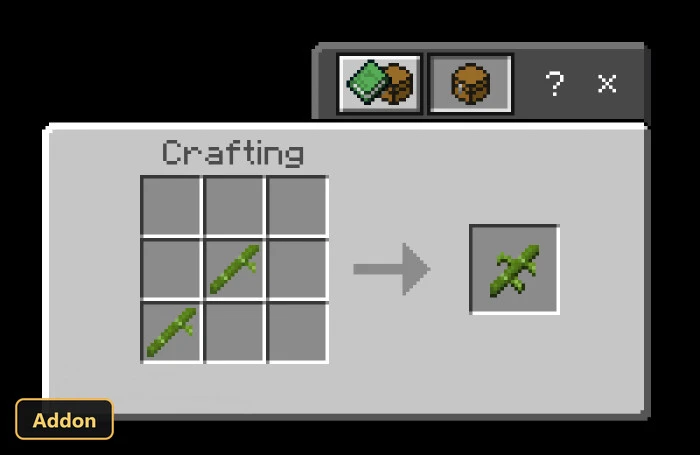 crafting recipe for a bamboo spear using bamboo