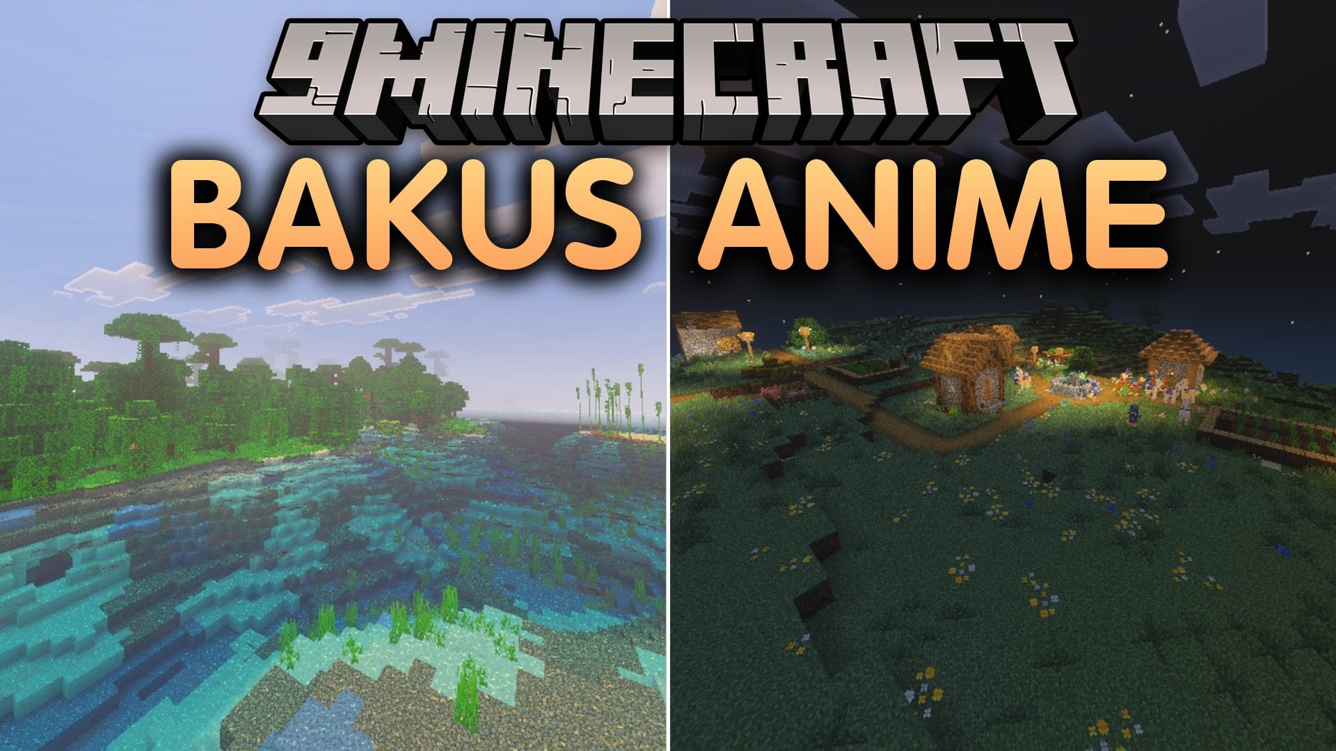 Baku's Anime Shader (26.x, 1.21) – Golden Sunlight and Clear Water for Bedrock