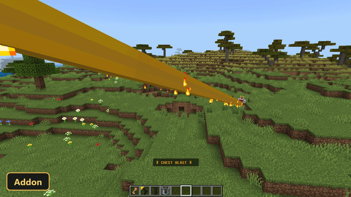 player character firing a chest blast