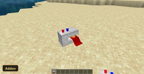 sewing machine block on a beach