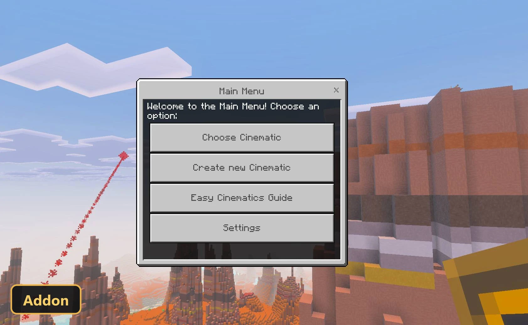 in-game menu for cinematic options