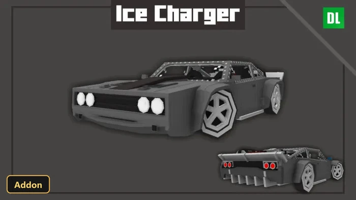 black Dodge Charger vehicle model, front and rear views