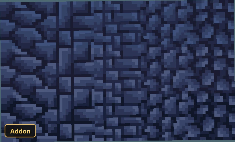 a dark blue textured block with small gray squares