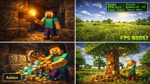 Steve holding a torch in a cave