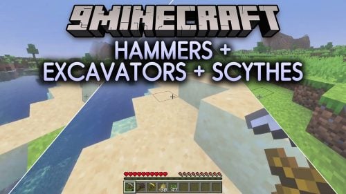 Hammers + Excavators + Scythes Addon (26.x, 1.21) - Fast 3x3 Mining Digging