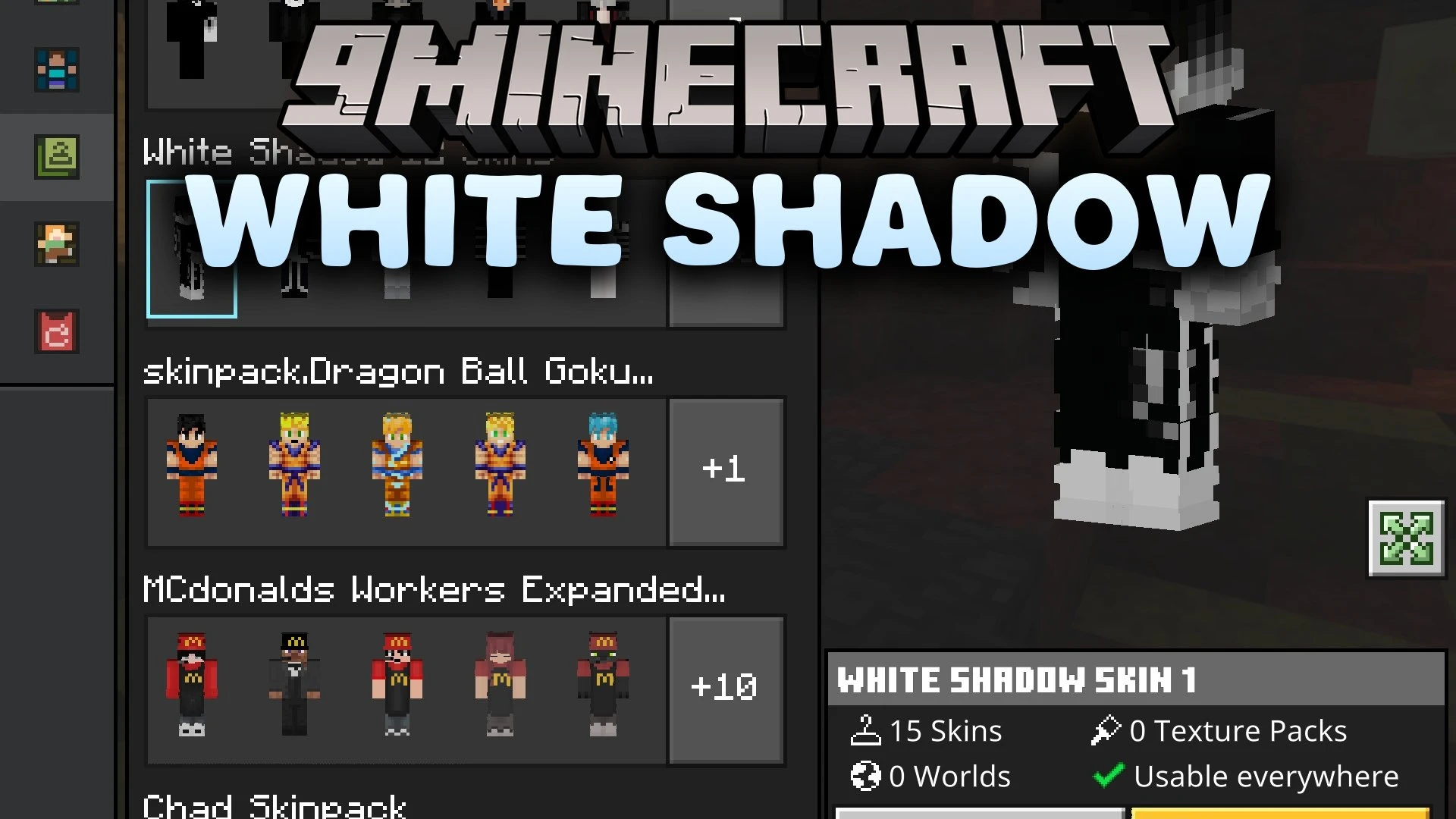 White Shadow Skin Pack (26.x, 1.21) – Monochrome Shadow Outfits