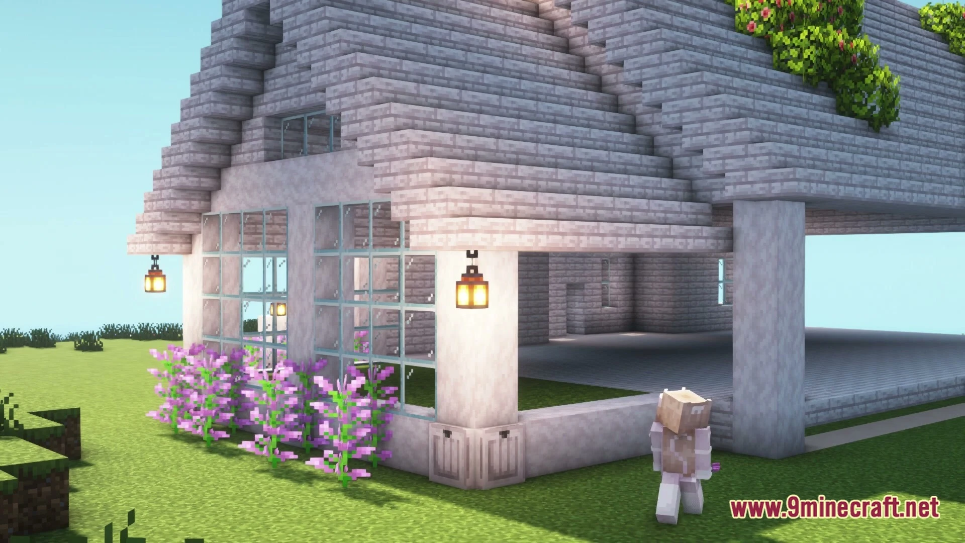 Modern Mizuno's Pale Oak House Map (26.2, 1.20.1) – Peaceful Pale Oak Retreat — screenshot 4